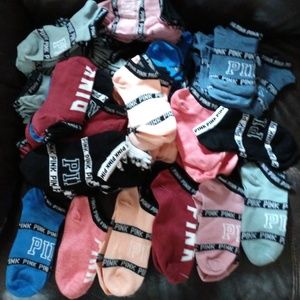 PINK- Ankle socks for women,Assorted colors.